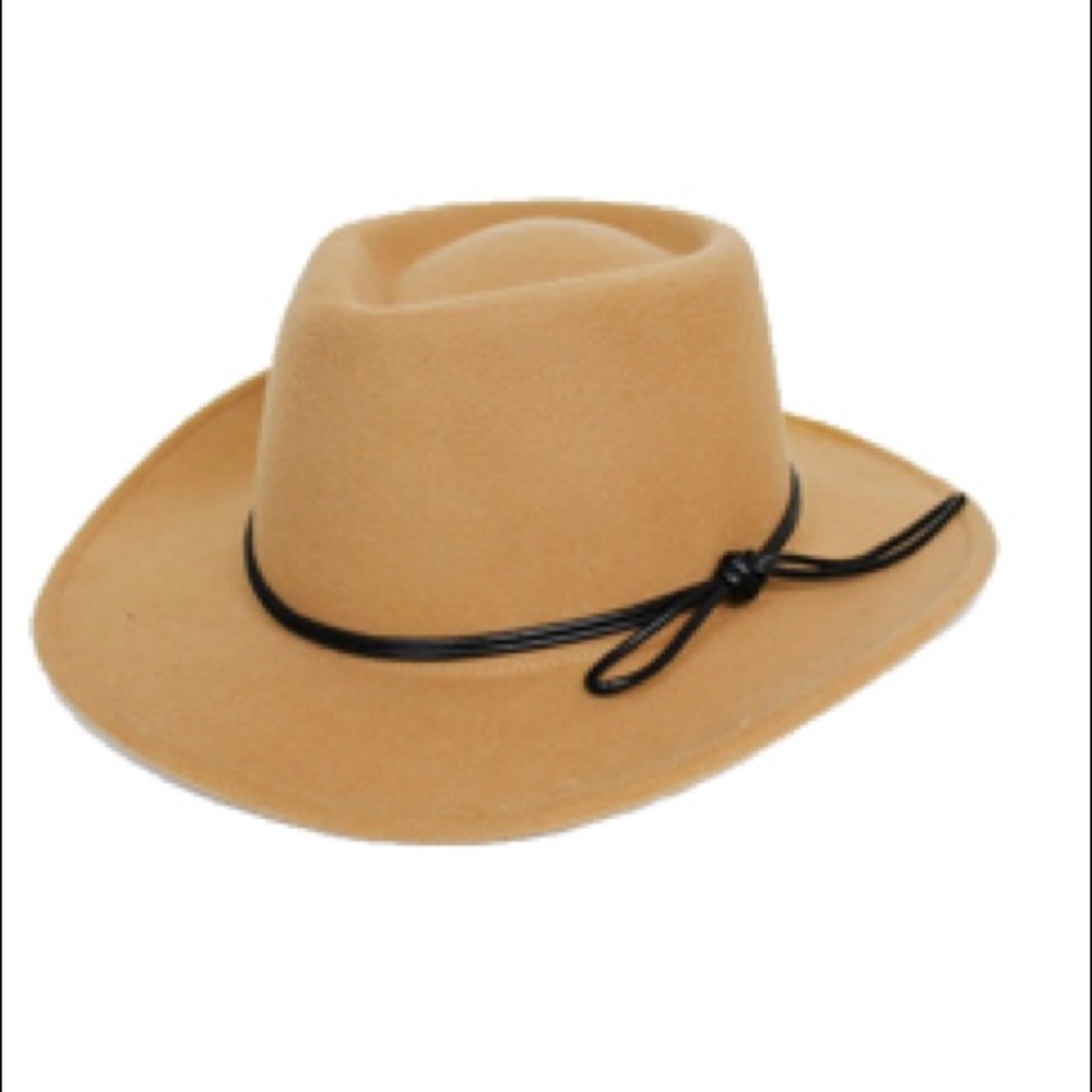 Panama Style Fedora Felt Hat with Leather Band - Picture 2 of 4
